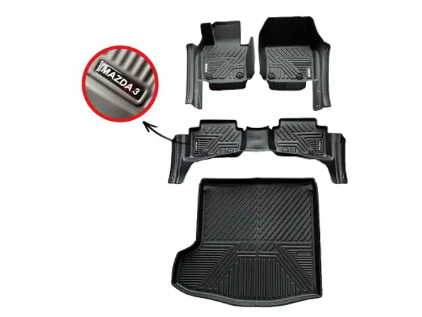 Tapetes Termoformados 5d Mazda 3 Sedan 2020-2025 Negros