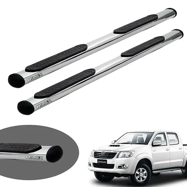 Estribos Tubo Cromado Toyota Hilux 1.95cm